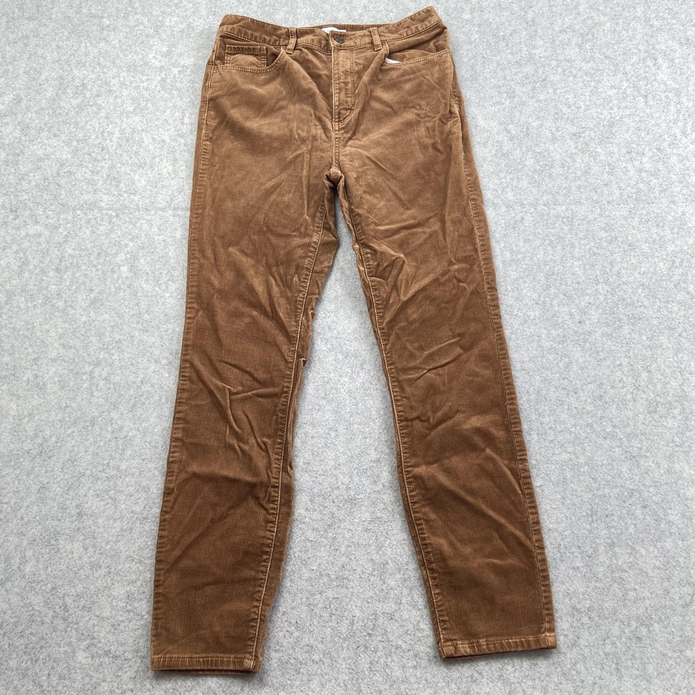 LOFT Jegging Pants Womens 6 (28x26) Brown Corduroy High Waist Skinny *SPOTS*